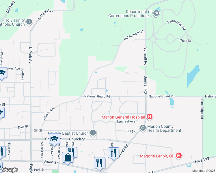 map of restaurants, bars, coffee shops, grocery stores, and more near 1115-1199 Juniper Drive in Columbia