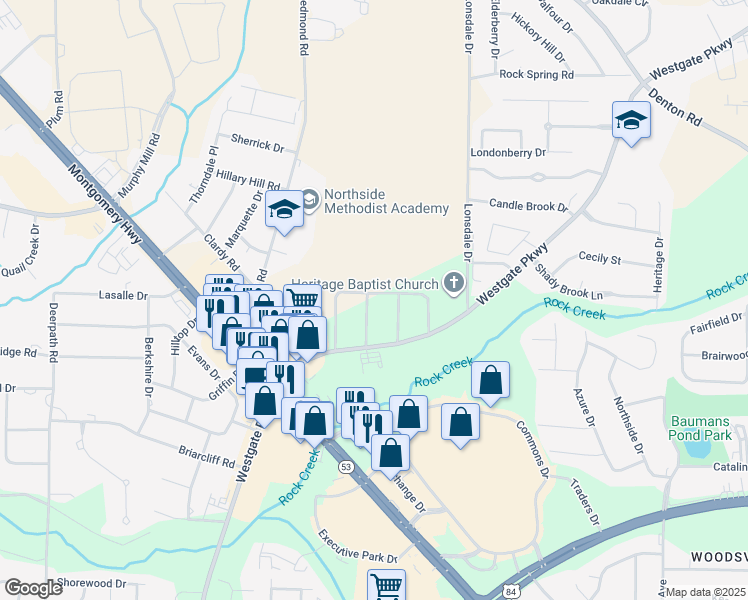 map of restaurants, bars, coffee shops, grocery stores, and more near 1706 Jefferson Court in Dothan