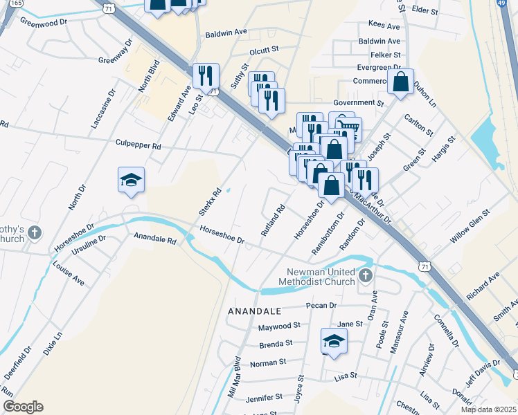 map of restaurants, bars, coffee shops, grocery stores, and more near 5240 Broadmoor Court in Alexandria