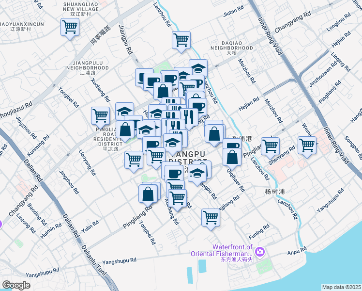 map of restaurants, bars, coffee shops, grocery stores, and more near in 
