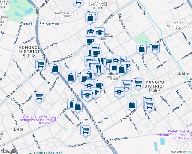 map of restaurants, bars, coffee shops, grocery stores, and more near in 