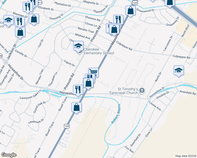 map of restaurants, bars, coffee shops, grocery stores, and more near 5731 Masonic Drive in Alexandria
