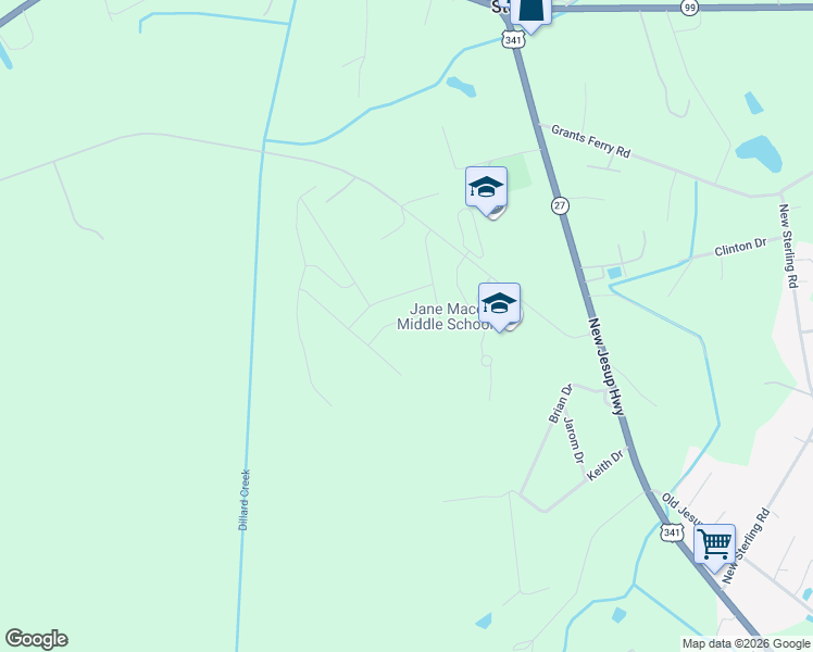 map of restaurants, bars, coffee shops, grocery stores, and more near 105 Heatherly Way in Brunswick