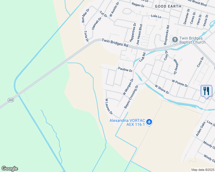map of restaurants, bars, coffee shops, grocery stores, and more near 6231 Antoinette Street in Alexandria