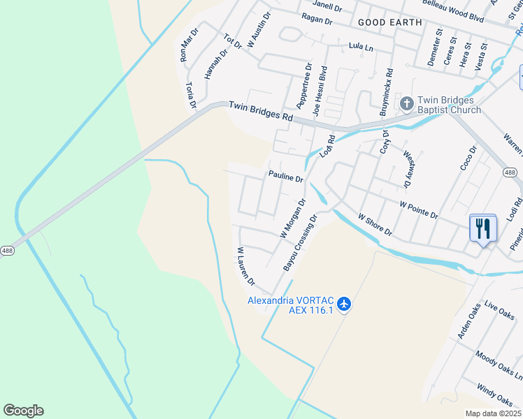 map of restaurants, bars, coffee shops, grocery stores, and more near 6231 Antoinette Street in Alexandria