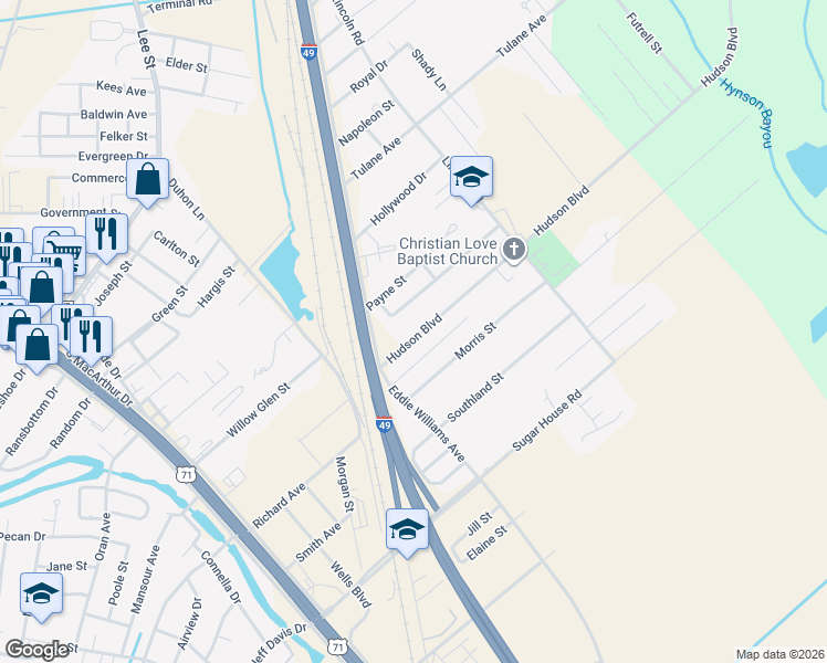 map of restaurants, bars, coffee shops, grocery stores, and more near 3819 Vermont Street in Alexandria