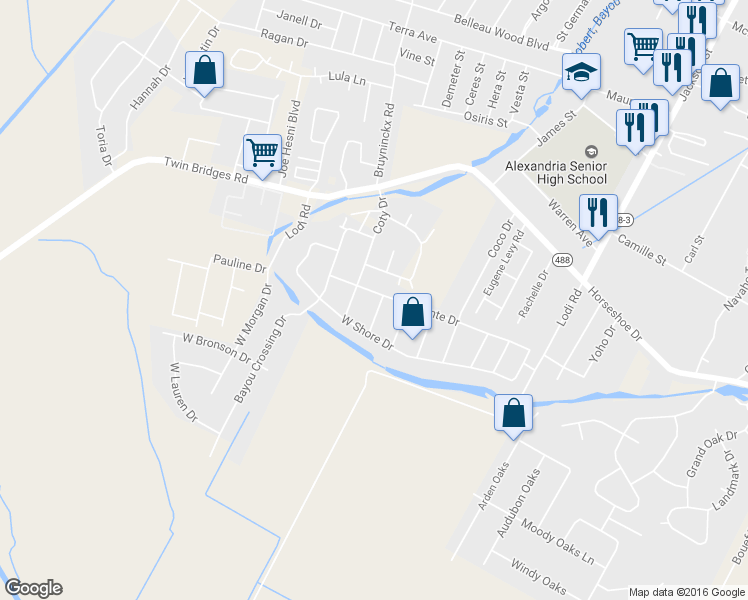 map of restaurants, bars, coffee shops, grocery stores, and more near 6202 Sarah Lynne Drive in Alexandria