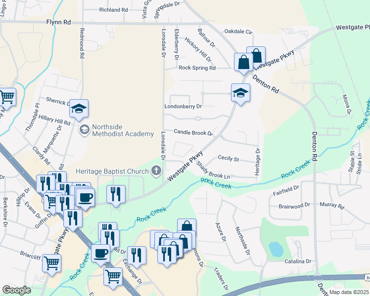 map of restaurants, bars, coffee shops, grocery stores, and more near 2233 Westgate Parkway in Dothan