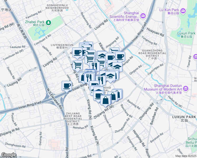 map of restaurants, bars, coffee shops, grocery stores, and more near in 