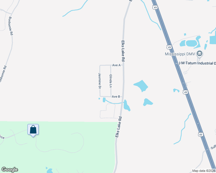 map of restaurants, bars, coffee shops, grocery stores, and more near 11 Glinda Lane in Hattiesburg