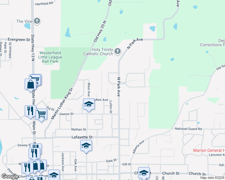 map of restaurants, bars, coffee shops, grocery stores, and more near 1400-1410 Rowan Ave in Columbia