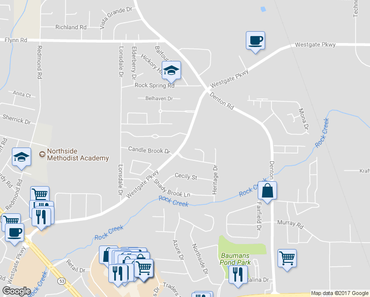 map of restaurants, bars, coffee shops, grocery stores, and more near 2440 Westgate Parkway in Dothan