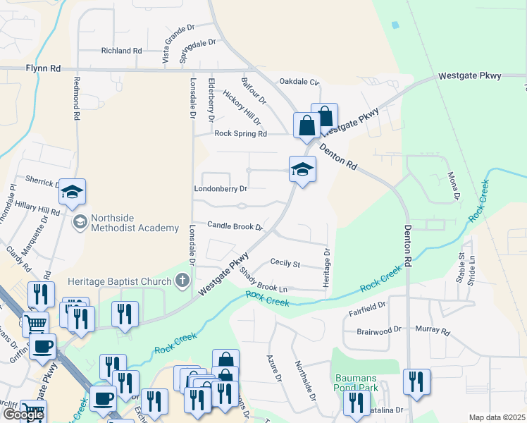 map of restaurants, bars, coffee shops, grocery stores, and more near 113 Heyward Drive in Dothan