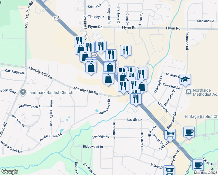 map of restaurants, bars, coffee shops, grocery stores, and more near 4401 Montgomery Highway in Dothan