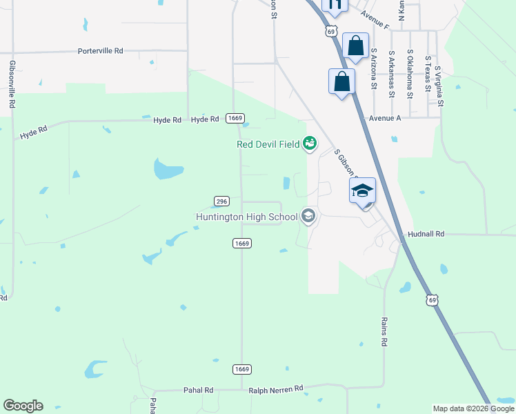 map of restaurants, bars, coffee shops, grocery stores, and more near 184 Horseshoe Loop in Huntington
