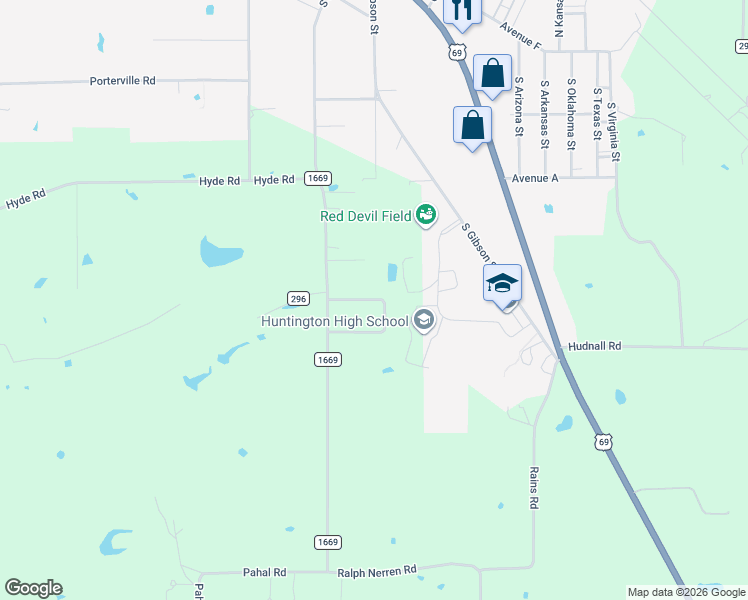map of restaurants, bars, coffee shops, grocery stores, and more near 184 Horseshoe Loop in Huntington