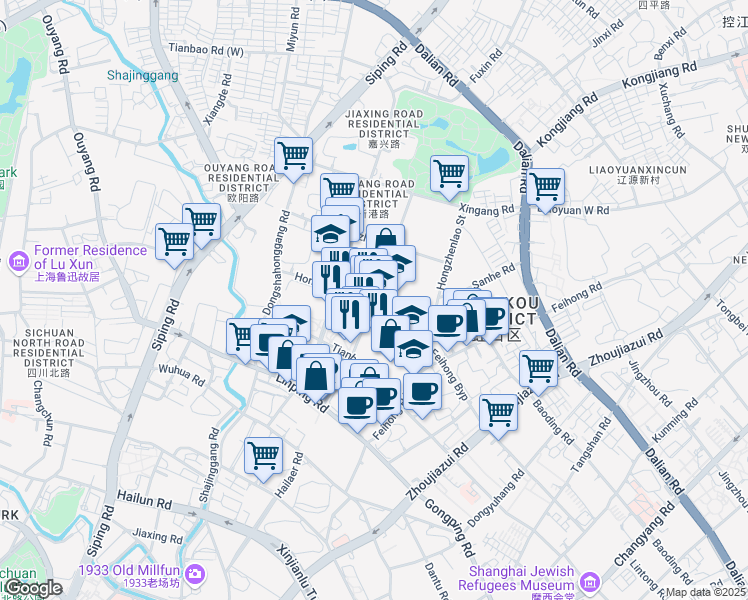 map of restaurants, bars, coffee shops, grocery stores, and more near in 