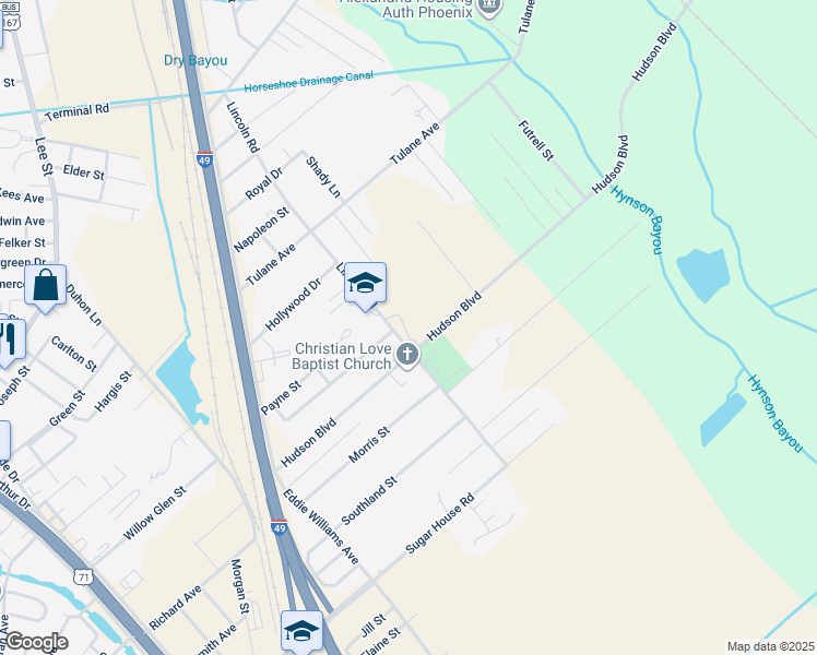 map of restaurants, bars, coffee shops, grocery stores, and more near 4645 Lincoln Road in Alexandria