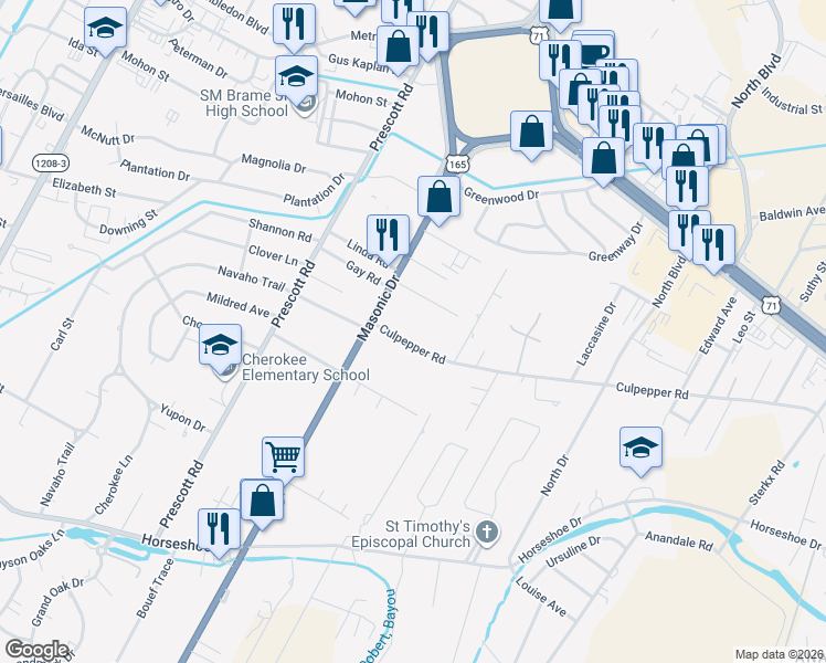 map of restaurants, bars, coffee shops, grocery stores, and more near 2218 Culpepper Road in Alexandria