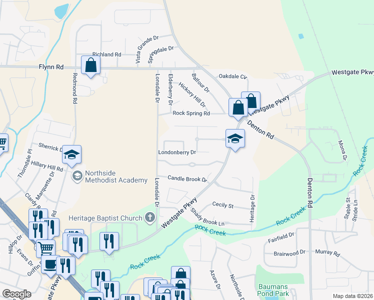 map of restaurants, bars, coffee shops, grocery stores, and more near 147 Montreat Court in Dothan