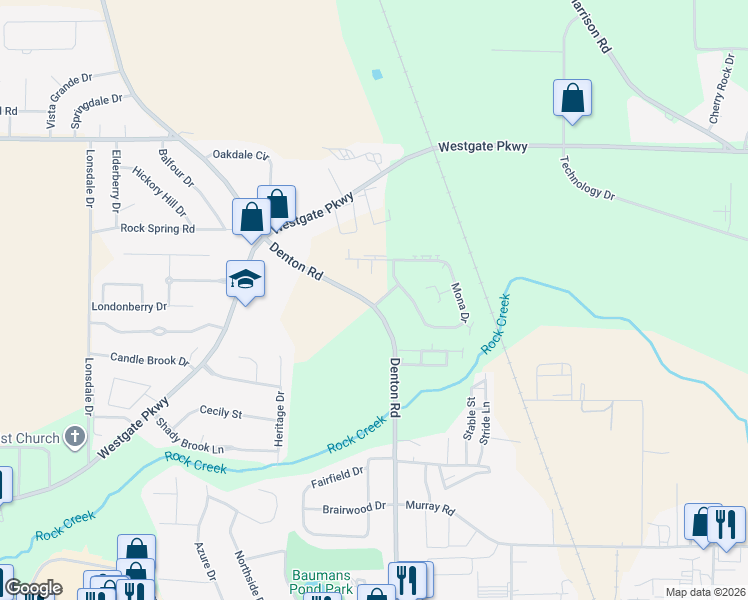 map of restaurants, bars, coffee shops, grocery stores, and more near 106 Laurie Drive in Dothan
