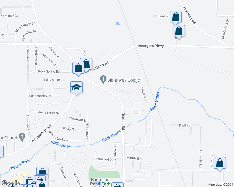 map of restaurants, bars, coffee shops, grocery stores, and more near 106 Laurie Drive in Dothan