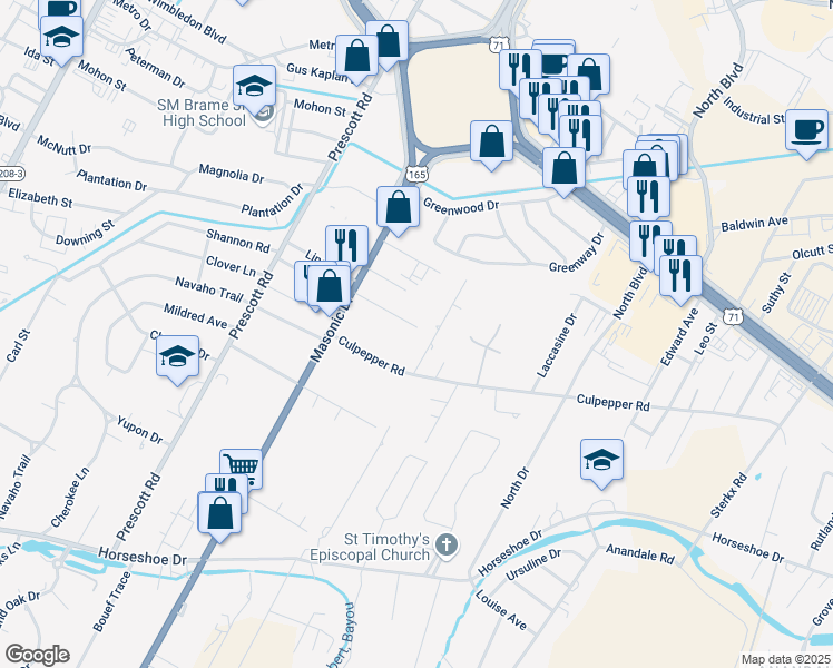map of restaurants, bars, coffee shops, grocery stores, and more near 2248 Rogers Drive in Alexandria