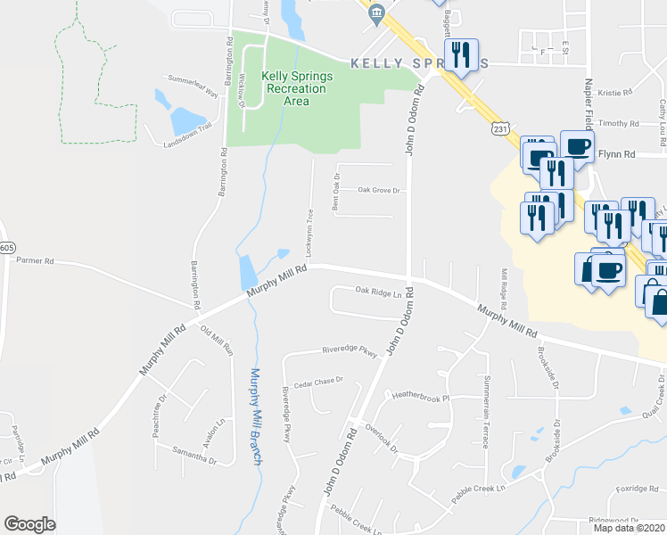map of restaurants, bars, coffee shops, grocery stores, and more near 3898 Murphy Mill Road in Dothan