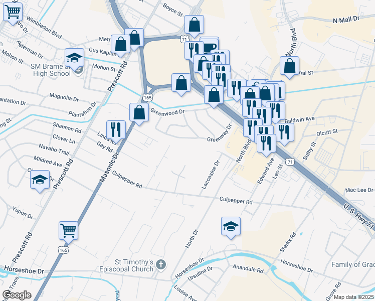 map of restaurants, bars, coffee shops, grocery stores, and more near in Alexandria