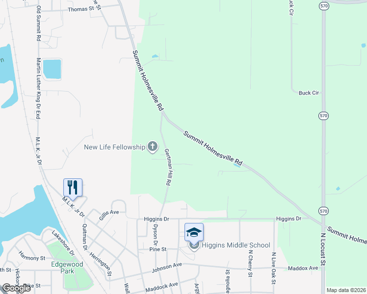 map of restaurants, bars, coffee shops, grocery stores, and more near 1021 Summit Holmesville Road in McComb