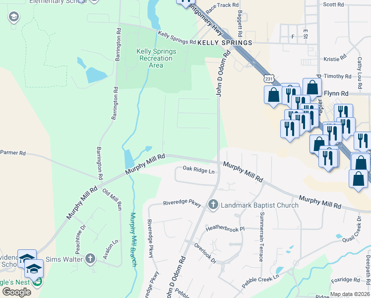 map of restaurants, bars, coffee shops, grocery stores, and more near 3782 Murphy Mill Road in Dothan