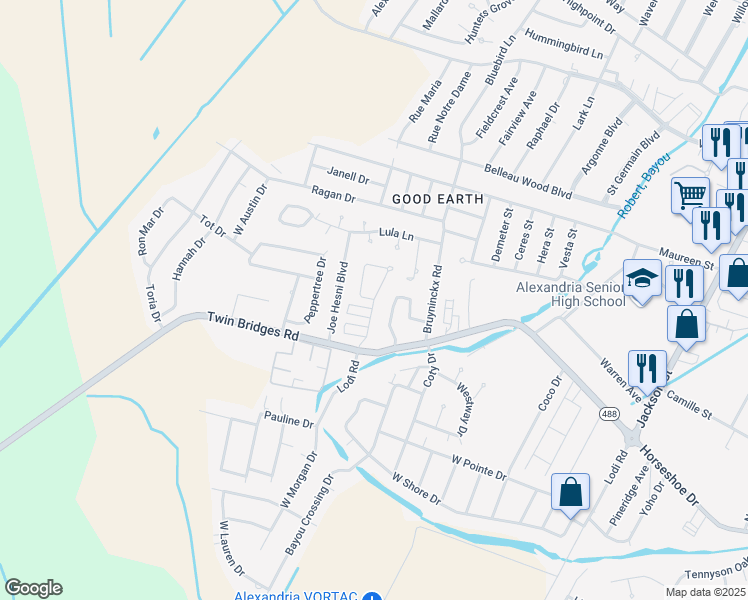 map of restaurants, bars, coffee shops, grocery stores, and more near 6037 Stonegate Drive in Alexandria