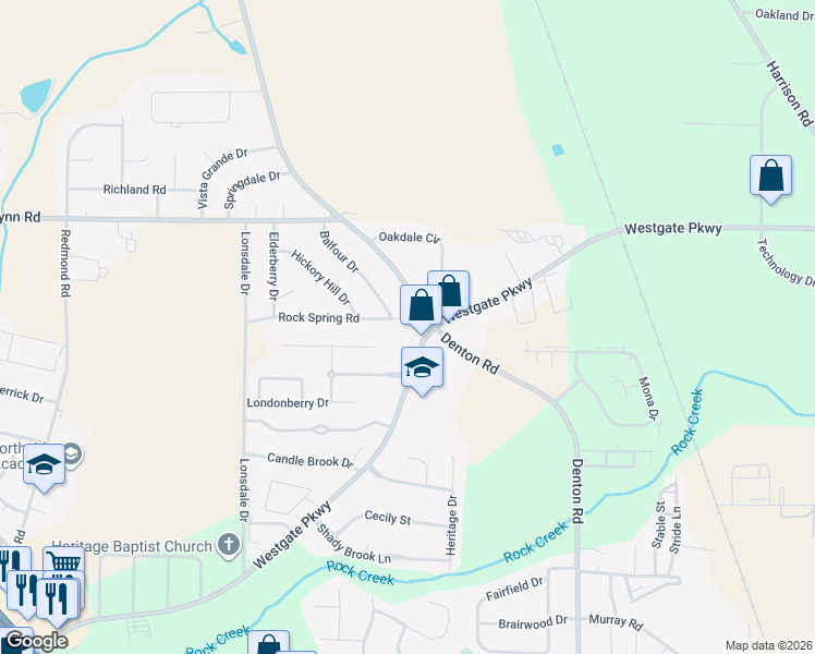 map of restaurants, bars, coffee shops, grocery stores, and more near 2002 Rock Spring Road in Dothan
