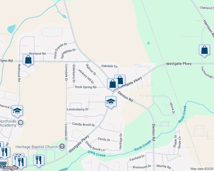 map of restaurants, bars, coffee shops, grocery stores, and more near 2002 Rock Spring Road in Dothan