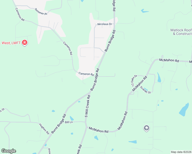 map of restaurants, bars, coffee shops, grocery stores, and more near 452 Burnt Bridge Road in Hattiesburg