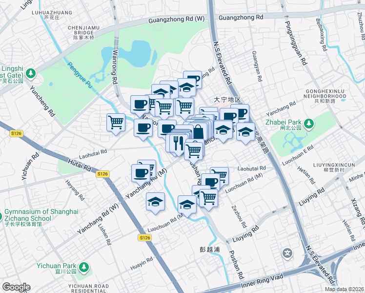map of restaurants, bars, coffee shops, grocery stores, and more near in 