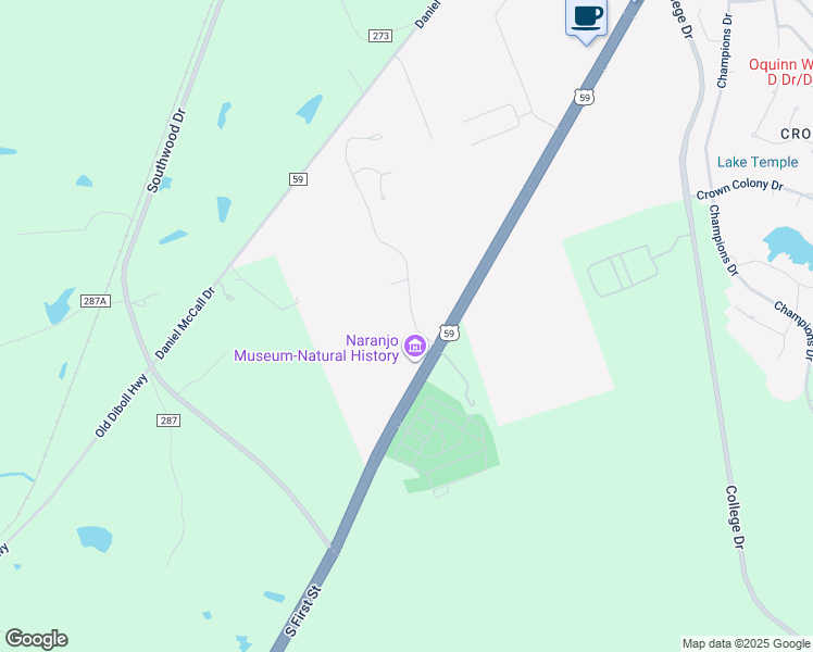map of restaurants, bars, coffee shops, grocery stores, and more near 105 Carriage Drive in Lufkin