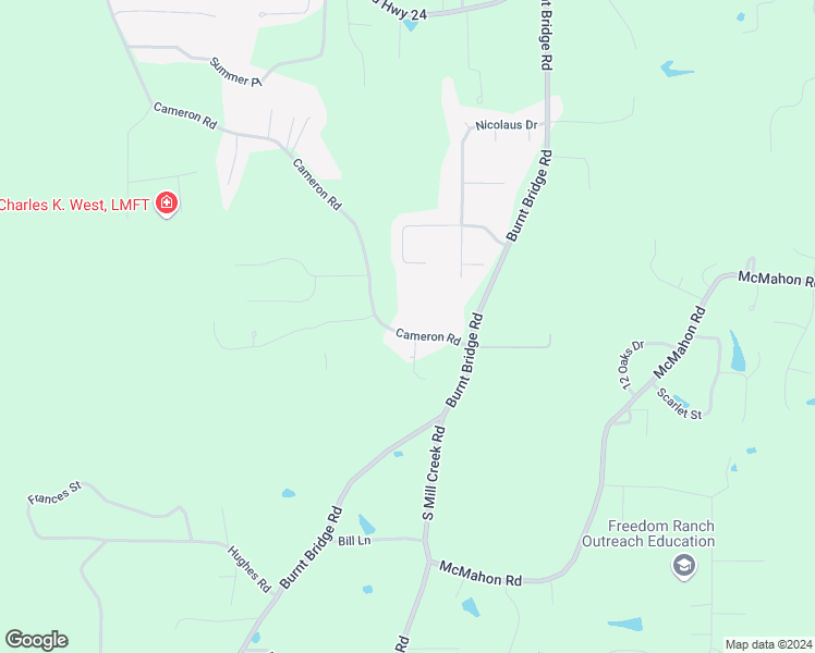 map of restaurants, bars, coffee shops, grocery stores, and more near 22 Cameron Road in Hattiesburg