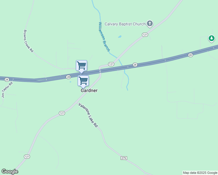 map of restaurants, bars, coffee shops, grocery stores, and more near in Gardner