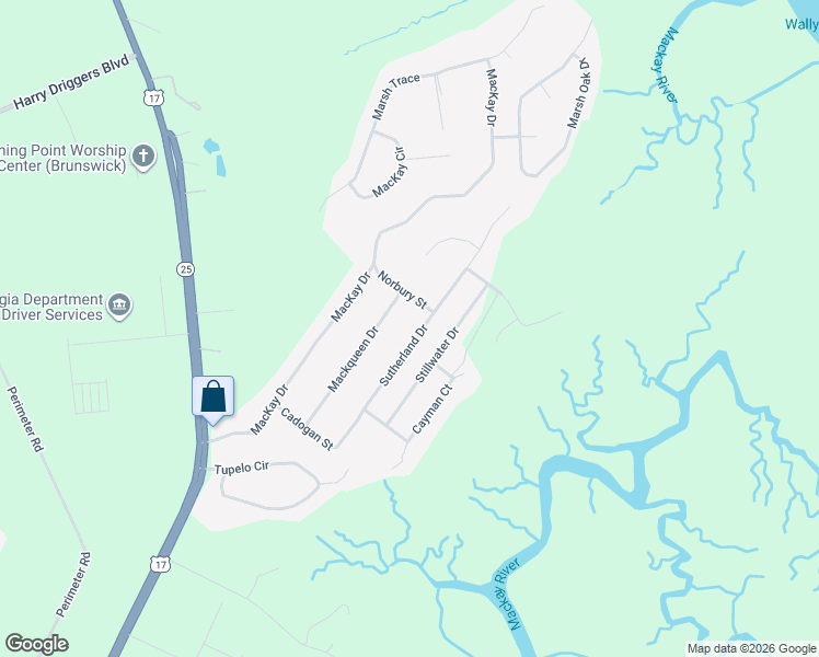 map of restaurants, bars, coffee shops, grocery stores, and more near 116 Sutherland Drive in Brunswick