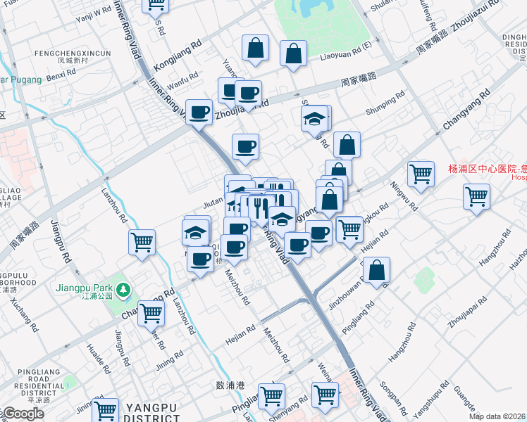 map of restaurants, bars, coffee shops, grocery stores, and more near in 