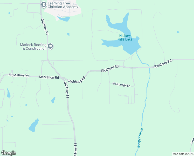 map of restaurants, bars, coffee shops, grocery stores, and more near 11 Pin Oak Lane in Purvis