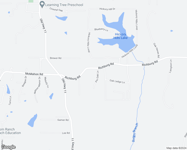 map of restaurants, bars, coffee shops, grocery stores, and more near 11 Pin Oak Lane in Purvis