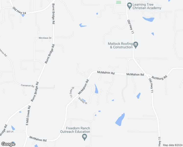 map of restaurants, bars, coffee shops, grocery stores, and more near 246 McMahon Road in Purvis