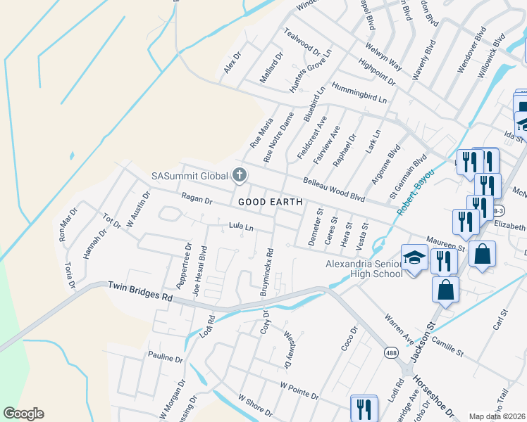 map of restaurants, bars, coffee shops, grocery stores, and more near 5608 Paige Place in Alexandria