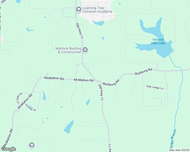 map of restaurants, bars, coffee shops, grocery stores, and more near 6 Richburg Road in Hattiesburg