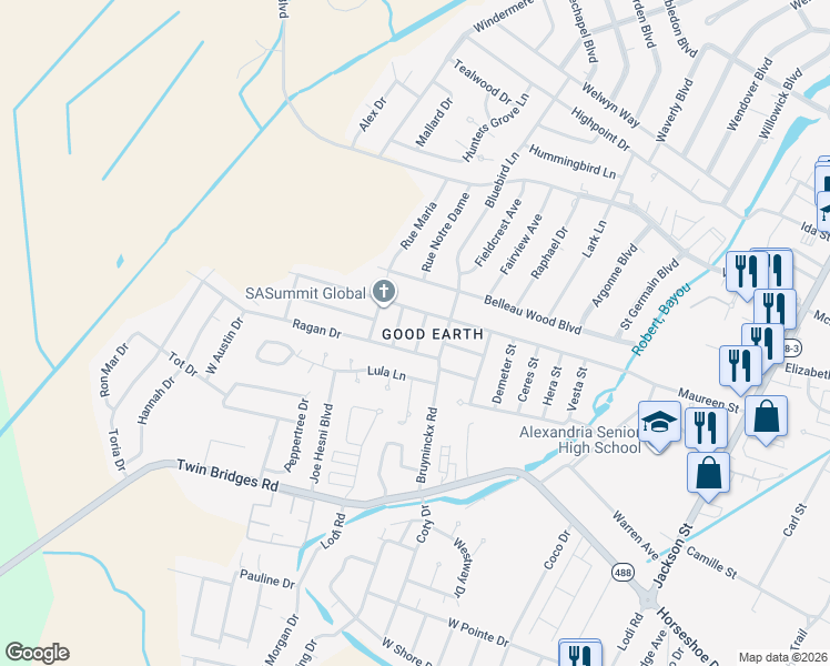 map of restaurants, bars, coffee shops, grocery stores, and more near 5608 Paige Place in Alexandria