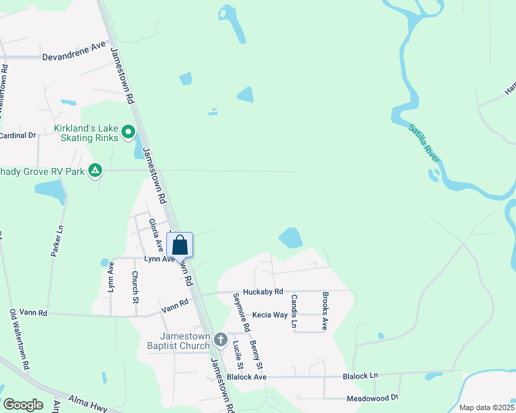map of restaurants, bars, coffee shops, grocery stores, and more near 4234 ABC Avenue in Waycross