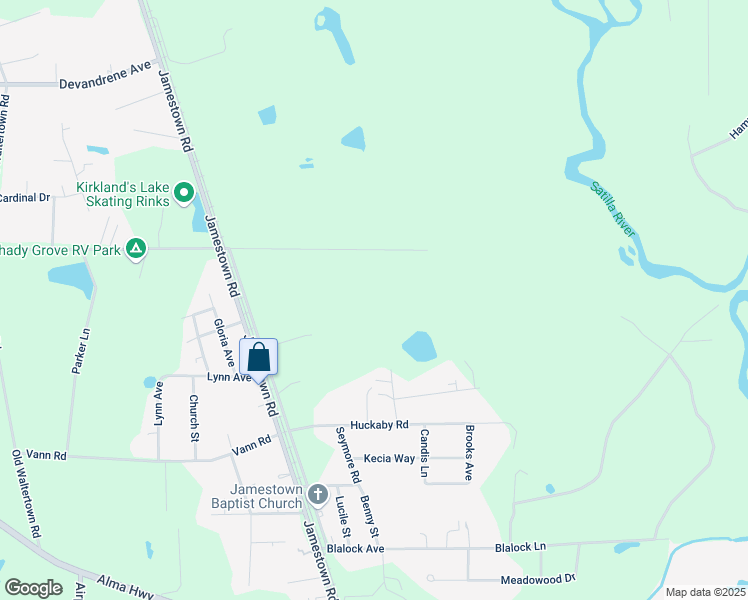 map of restaurants, bars, coffee shops, grocery stores, and more near 4234 ABC Avenue in Waycross