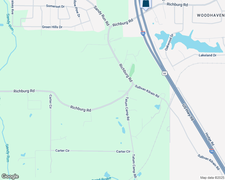 map of restaurants, bars, coffee shops, grocery stores, and more near 734 Richburg Road in Hattiesburg